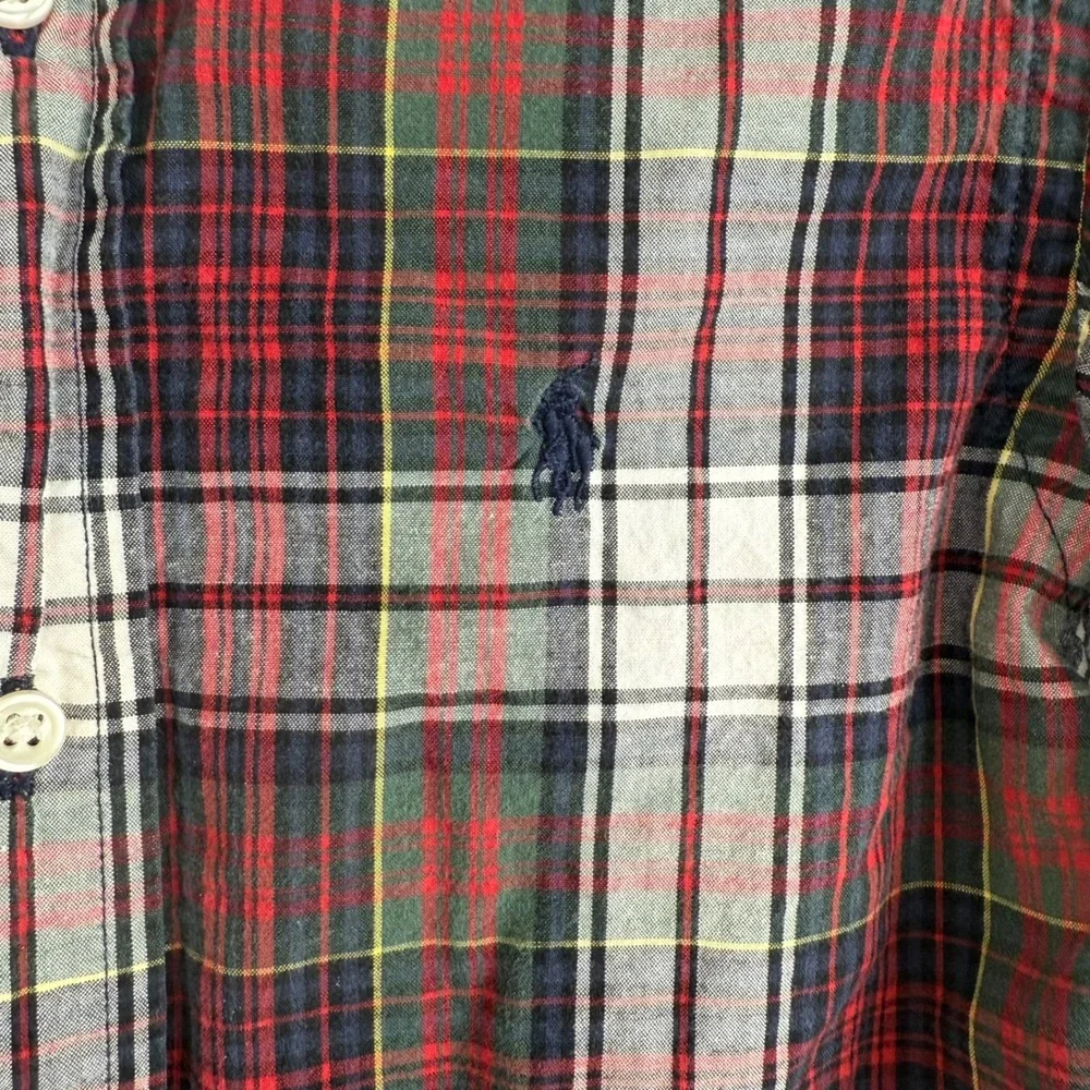 Kids Ralph Lauren Plaid Button Down Shirt Long Sleeve Classic Fit Cotton Size 3T